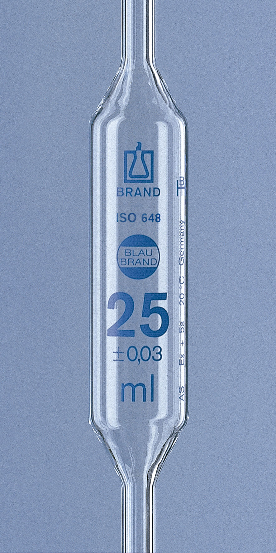 Volumetric pipettes, two marks, class AS, serialized and certified, AR-Glass® glass BRAND. Capacity (ml): 1