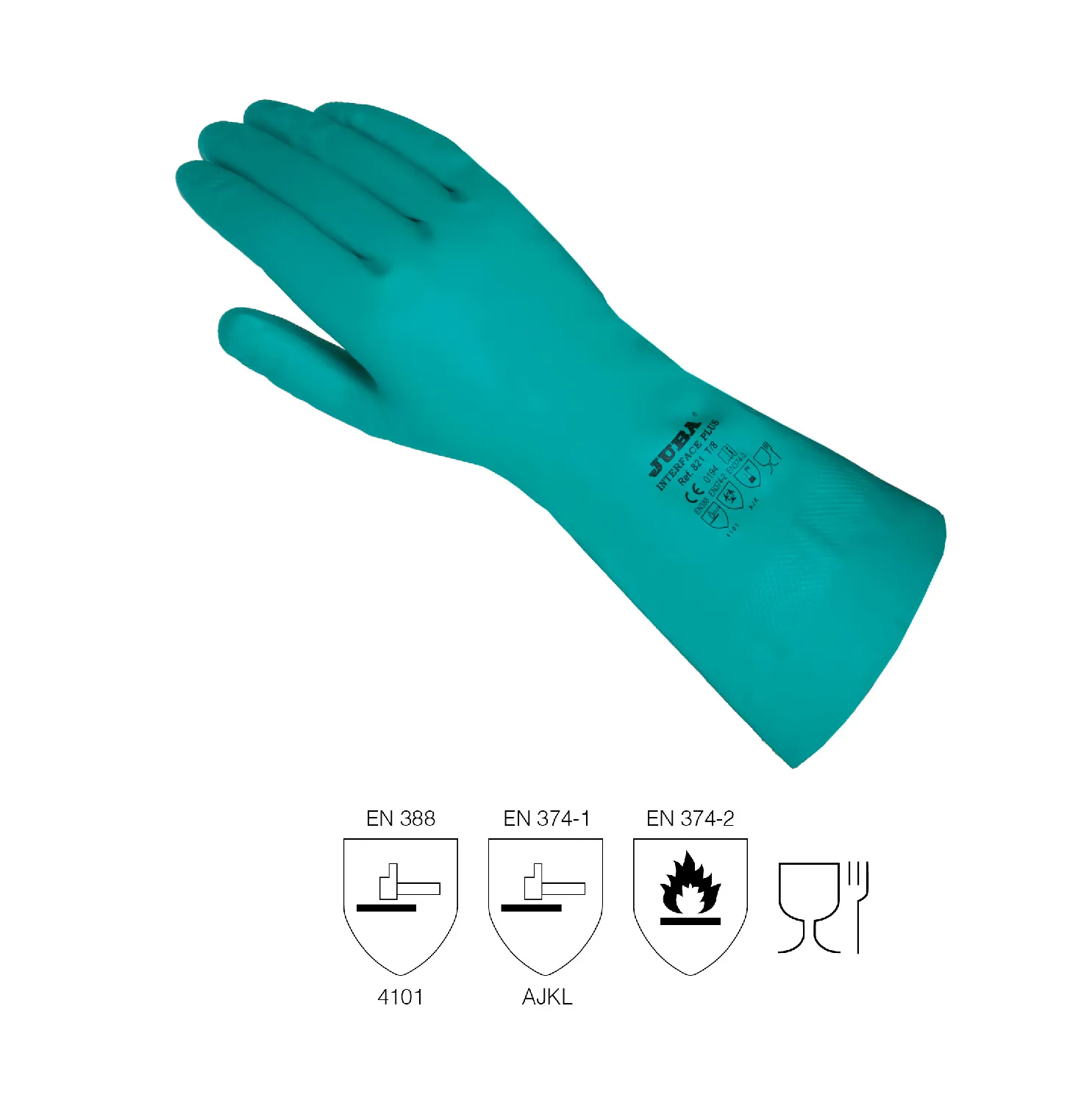 Guantes sin soporte de nitrilo. JUBA®. Talla: XL. Acabado: Pastillas. Color: Verde. Grueso (mm): 0,38. Largo (cm): 33