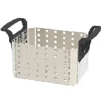 Cestillo de acero inoxidable con asas de plástico. Accesorio para Elmasonic. ELMA. Es muy importante el uso de cestillo para proteger el baño. Para modelo: Elmasonic 180. Dimensiones An x Al x Pr (mm): 280x135x255