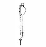 Bureta con deposito y franja, de 10 ml en 1/20, con deposito de 300 ml, llave vidrio , Clase A con Numero de Lote y Certificado de Conformidad, Scharlau