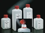 Sterile flask specially conceived for water sampling, without thiosulfate. DELTALAB. Square sterile flask. Material: PE. Cap type: Red cap with security seal. Mouth (mm): 28. Cap. (ml): 500