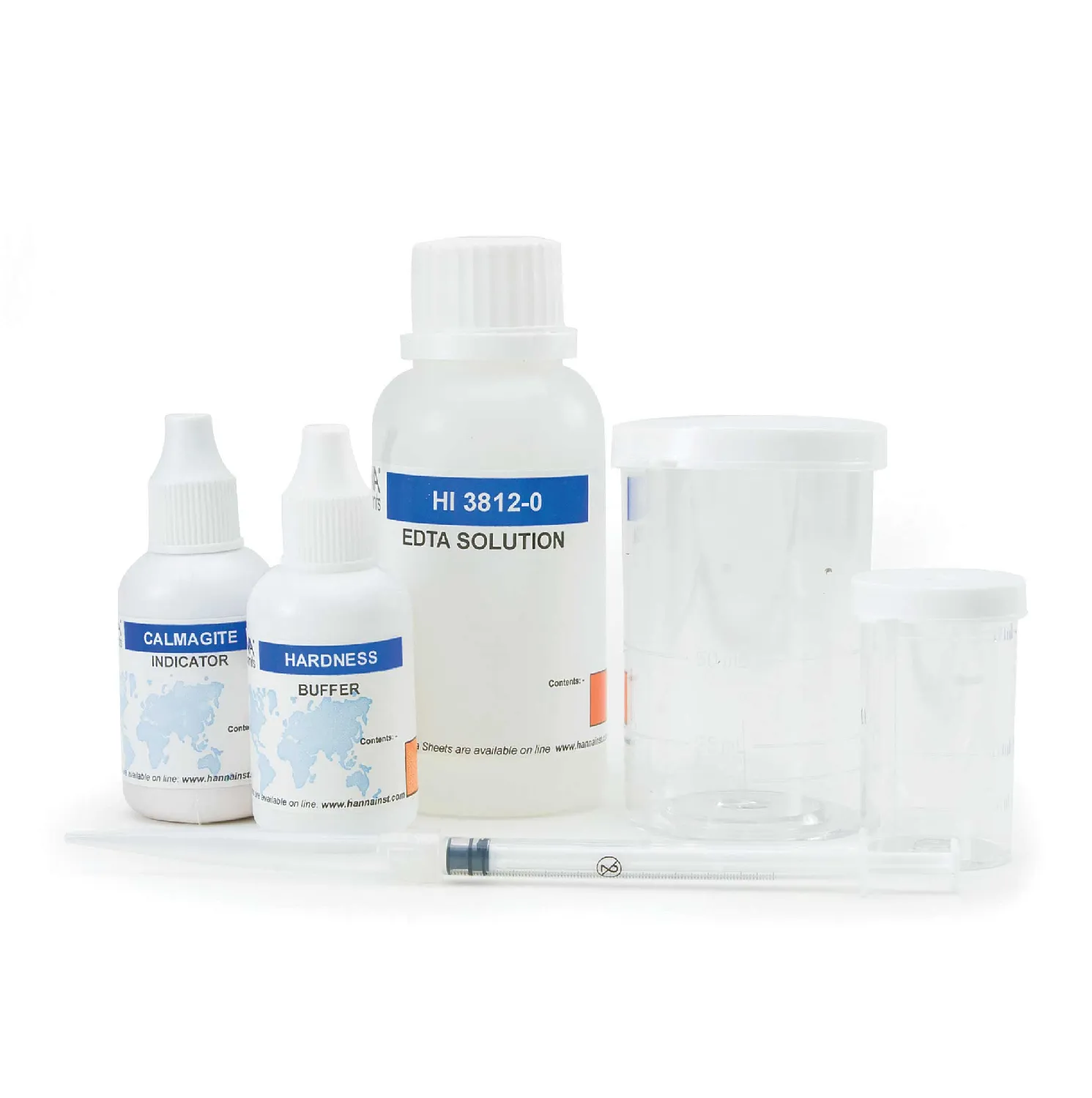 Test Kit Dureza Total CaCO3 (0,0 a 30,0; 0 a 300 mg/L) 100 test.HANNA.