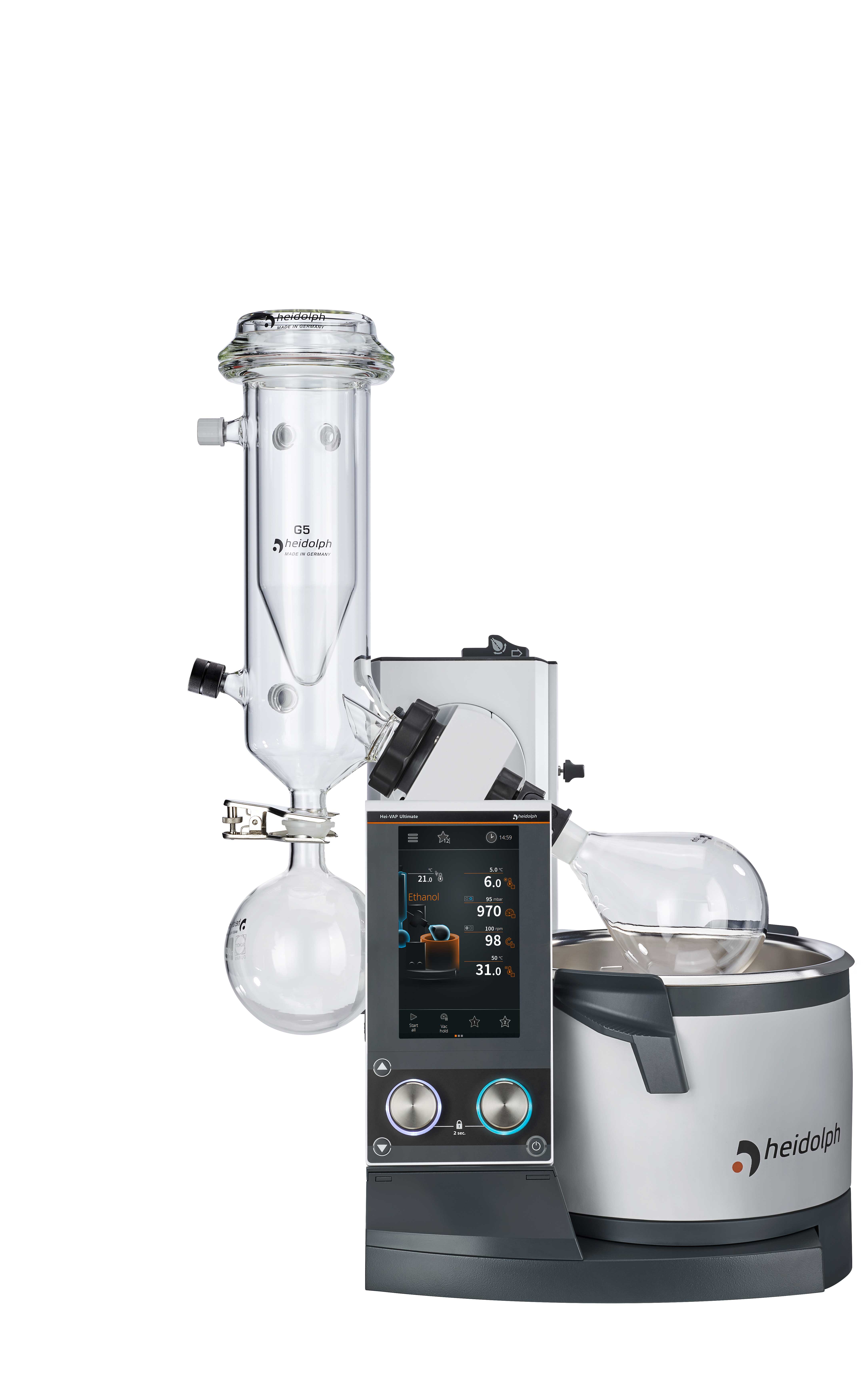 Hei-VAP Ultimate Control rotary evaporators. HEIDOLPH. Glassware type: G5 dry ice condenser