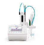 Valorador automático HI 931. HANNA INSTRUMENTS®. Descripción: Valorador con una placa analógica, agitador de hélice con soporte, bureta de vidrio de 25 ml, bomba dosificadora, sensor de temperatura, cable USB, unidad flash USB y software para PC