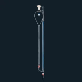  Bureta con depósito y franja , de 5 ml en 1/50, con depósito de 300ml, llave cónica de PTFE Clase A con número de lote y certificado de conformidad.Scharlau