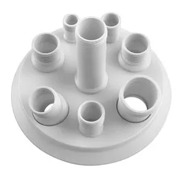 Tapas con 8 cuellos y conectores DN200 - 1xB19, 1xB24, 2xB29, 3xB34, 1xB45. RADLEYS. Tapas para Reactor Ready™ Pilot de PTFE