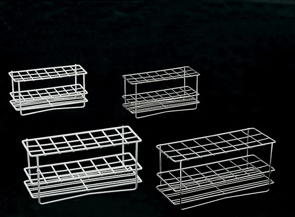 Gradilla para tubos. J.P. SELECTA. Hasta 24 tubos de hasta 16 o 25 mm de diámetro. Ø agujeros: 16. Nº agujeros: 24 (8x3). Dim. PrxAnxAl (mm): 160x65x80. Construido en: Al. acero inox