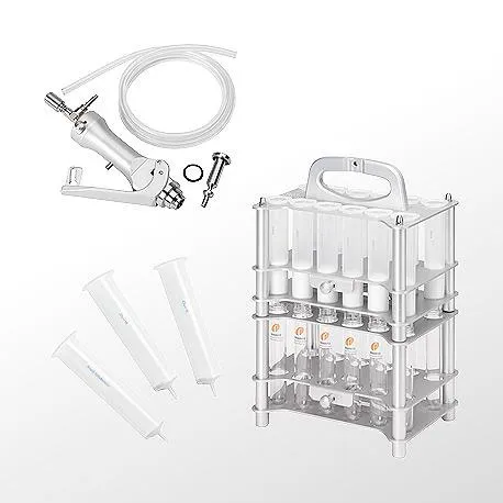 Estacion Work Up para carousel Radleys. RADLEYS. SISTEMA 25. Contiene: 000RR99830 Estacion Work Up para carousel Radleys (2 gradillas y SpeediFlow) 000RR99874 Cartucho PE filtracion 20um PE 70ml Radleys, 50u. 000RR99875 Cartucho para separacion de fase 70ml Radleys, 50u. 000RR98062 Tubo de reaccion roscado 24x150mm Radleys, 12u. 000RR99840 Tuberia de gas para SpeediFlow (5m) Radleys. RADLEYS