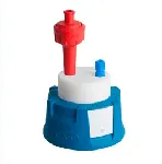 Safety Cap III (V2.0), Ø 3,2 para GL45. SCAT®. Rosca GL45 y válvula de aireación (HPLC). Se suministra con 1 conector de PFA de 1,6 mm, 1 de PFA de 2,3 mm, 1 de PFA de 3,2 mm y 1 válvula de aireación. Tomas (Ø ext.): 3x3,2mm (1/8')