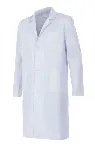 Bata de laboratorio BLANCA caballero. Talla: 46. Bata de manga larga, fabricada en poliéster 65% y algodón 35%.Con 2 bolsillos inferiores y 1 bolsillo superior, con solapa.Cinturón en la espalda y cierre mediante botones