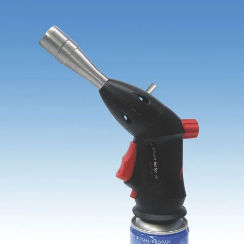 Mechero de uso con propano / butano. SCHUETT-BIOTEC. Apto para todos los cartuchos de gas con conexión de rosca 7/16'. Adaptador para cartucho CV 360, opcional