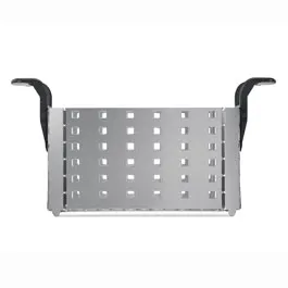 Cestillo de acero inoxidable con asas de plástico. Accesorio para Elmasonic. ELMA. Es muy importante el uso de cestillo para proteger el baño. Para modelo: Elmasonic 120. Dimensiones An x Al x Pr (mm): 250x135x195