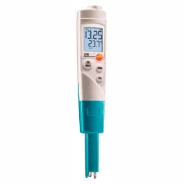 pH-metro Testo 206. TESTO. Medidor pH testo 206 pH1 para líquidos: Instrumento de mano para medir pH/°C, módulo pH1 para líquidos, tapón con gel de almacenamiento, TopSafe y sujeción para pared/cinturón. Rango de medición: 0 a 14 pH 0 a 60 °C 