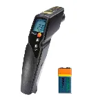 Termómetro TESTO 830-T. TESTO. Infrarrojos con señalización de la marca de medición por puntero láser de dos haces, valores límite ajustables, función de alarma, conexión para sondas externas, incl. pilas y protocolo de calibración.