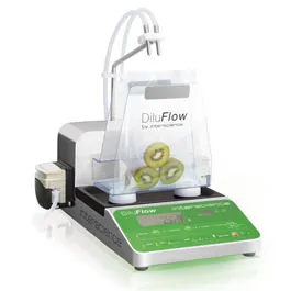 Diluidor gravimétrico DiluFlow® INTERSCIENCE. Modelo: DiluFlow® con 2 bombas. Dim. AnxPrxAl (cm): 31 x 41.5 x 40. Soporte Flexibags: 064-SOPBAG