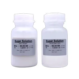 Solución de referencia de azúcar CRM-R Glucose P. SCHMIDT-HAENSCH. Recipientes separados para glucosa y agua destilada, después de mezclar solución válida durante una semana (rango de concentración: 0 - 55 Bx, especificar concentración al realizar pedido ). Con certificado de fábrica. Para refractómetros VariRef