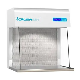 Cabinas de flujo laminar horizontal HZ. CRUMA. Modelo: HZ-1. Vel. media aire (m/s): 0,5. Nivel sonoro (dB): 45. Dim. ext AnxAlxPr (mm): 890x971x771. Dim. int AnxAlxPr (mm): 700x633x600. Peso bruto (Kg): 80