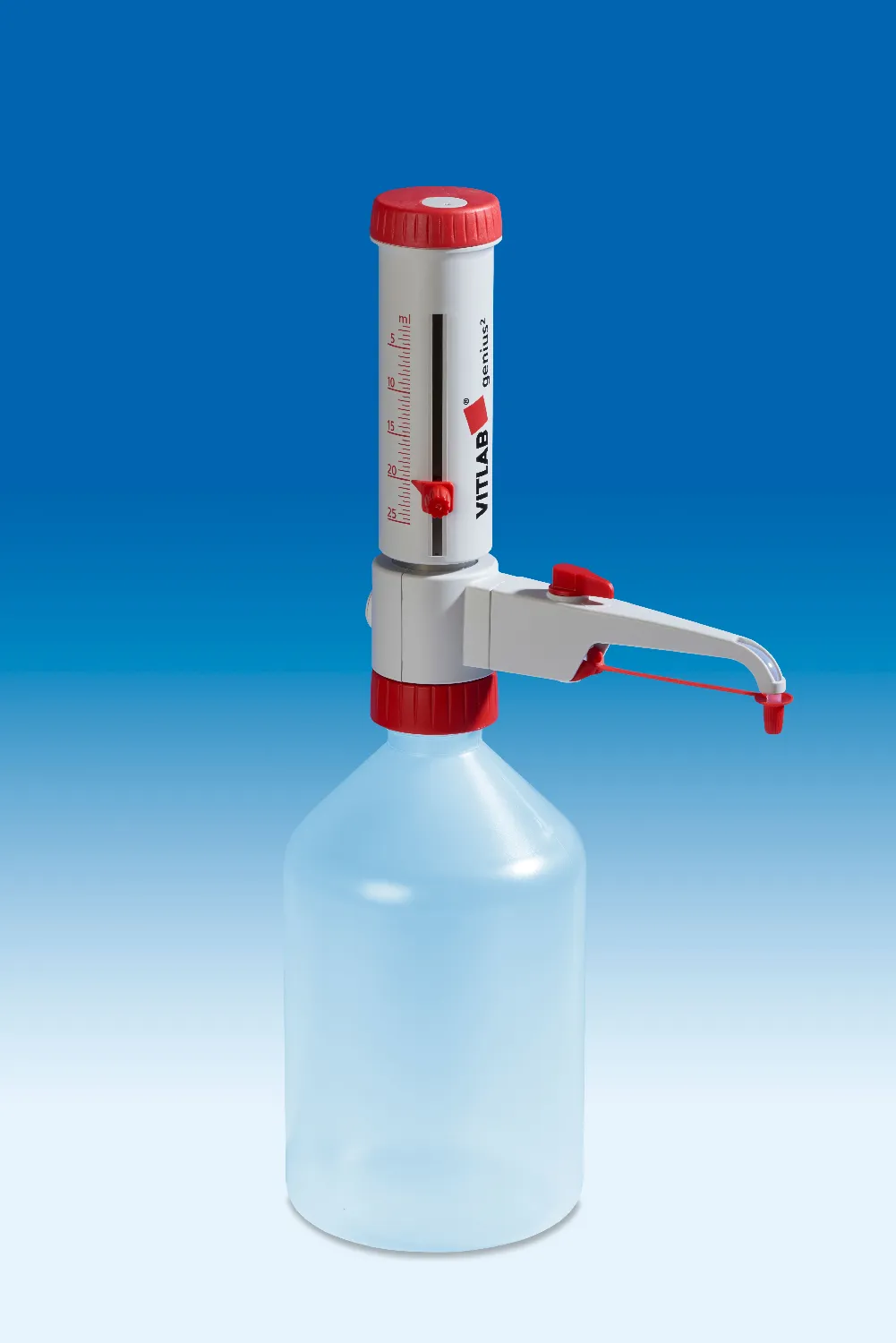 Dosificador de botella. Genius 2. 2.5 - 25.0 ml, DE-M marcado.VITLAB®