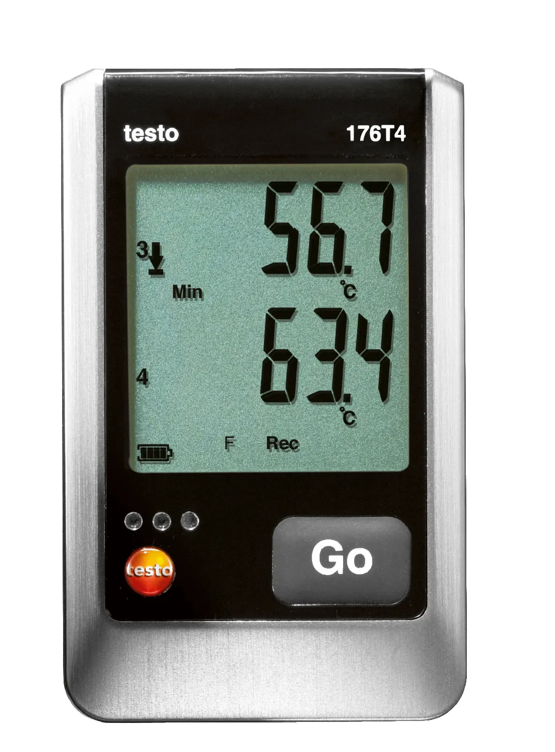 Data loggers testo 175 y 176. TESTO. Testo 176 T4: registrador de temperatura de 4 canales para conexión de sondas termopar (Tipo T, K y J), incl. soporte mural, candado, pila y protocolo de calibración'. Rango de medición: -200 a +1000°C. Exactitud: ±0,5°C