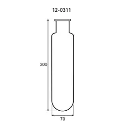 Tubo de digestión JUMBO. GERHARDT. Accesorio para KJELDATHERM. Volumen (ml): 800. Dimensiones ØxL (mm): 70x300