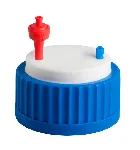 Safety Caps: extracción de disolvente segura. SCAT®. Rosca GL80 y válvula de aireación.Safety Cap I, Ø 3,2 para GL80. Tomas (mm OD): 1x3,2mm (1/8')