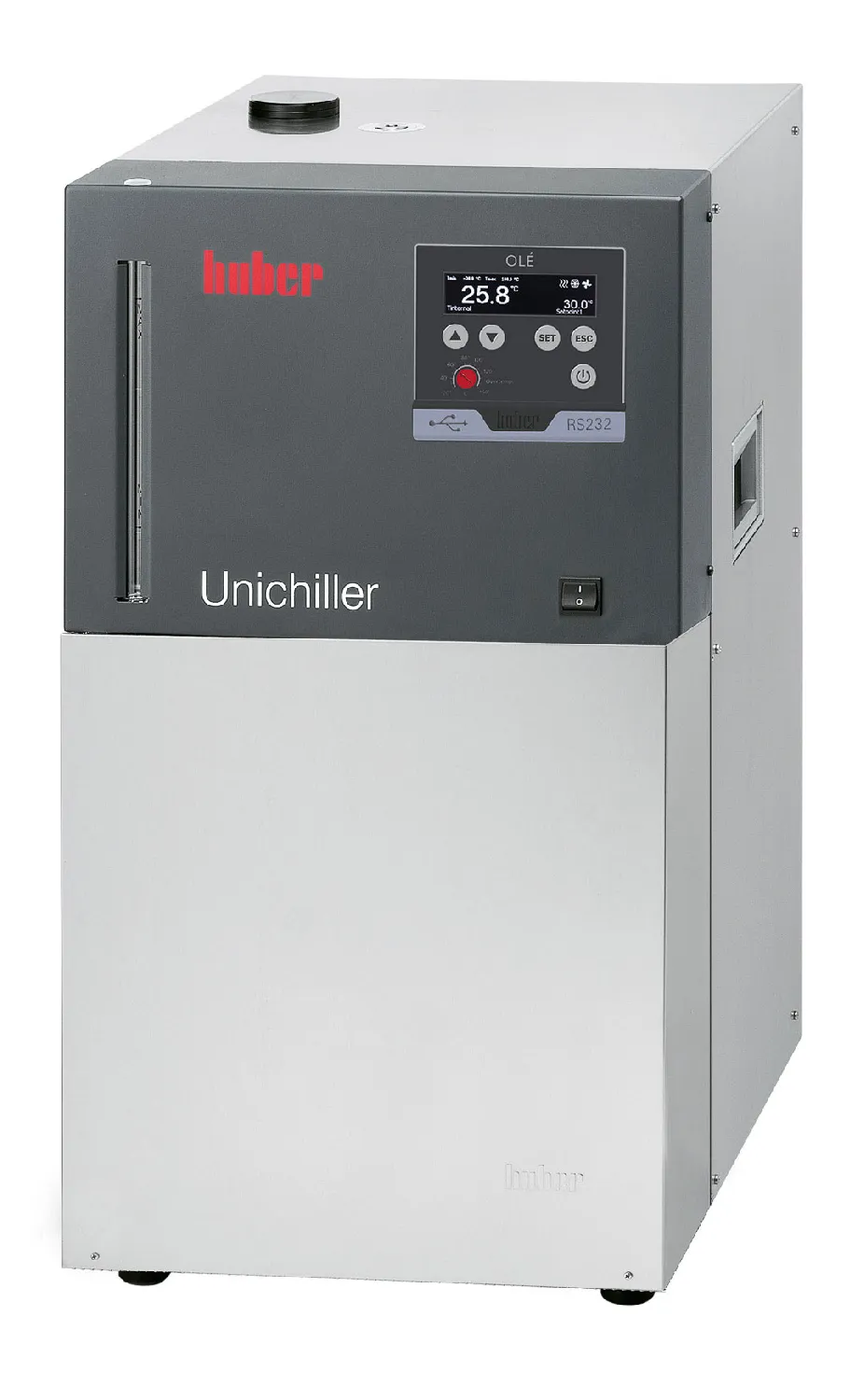 Unichiller 015w OLÉ. HUBER. Con controlador OLÉ y refrigerado por agua. Rango Tª (ºC): De -20 a 40. Estab. Tª (ºC): ±0,5. Potencia frigorífica a -10ºC (W): 700. Potencia frigorífica a 0ºC (W): 1000. Potencia frigorífica a 15ºC (W): 1500. Presión (l/min) - bar: 29-1. Vol. (l): 3,8. Dim. AnxAlxPr (mm): 350X496X622