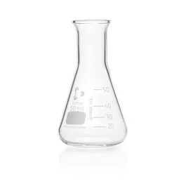 Matraces Erlenmeyer boca estrecha DIN 1773. DURAN®. Cap. (ml): 50. Ø (mm): 51. Ø cuello (mm): 22. Altura (mm): 90