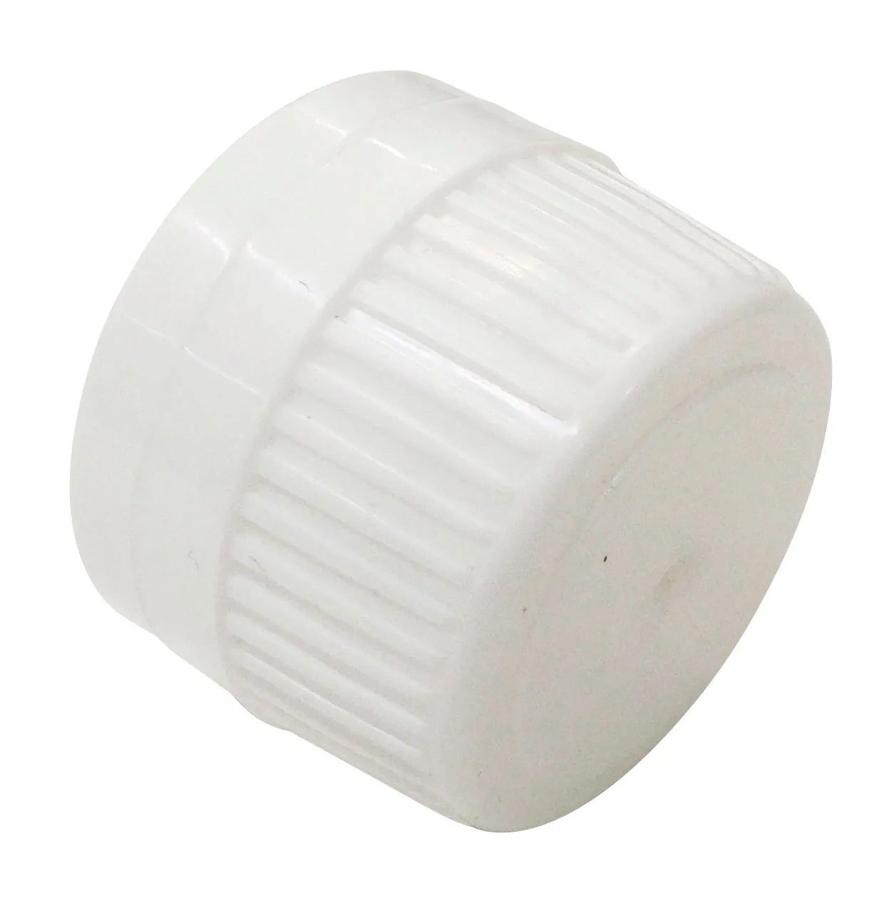 Frasco cuello estrecho. Tapón frasco Pilfer 28. Tapón de polipropileno blanco sin septum y sin liner 