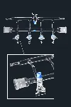 Rampas de vacío con doble vía, con 4 llaves, 1 llave en línea superior, con 2 hembras en linea inferior