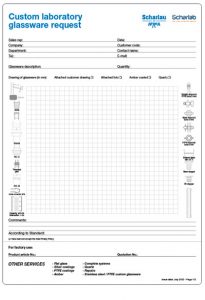 Custom laboratory glassware request