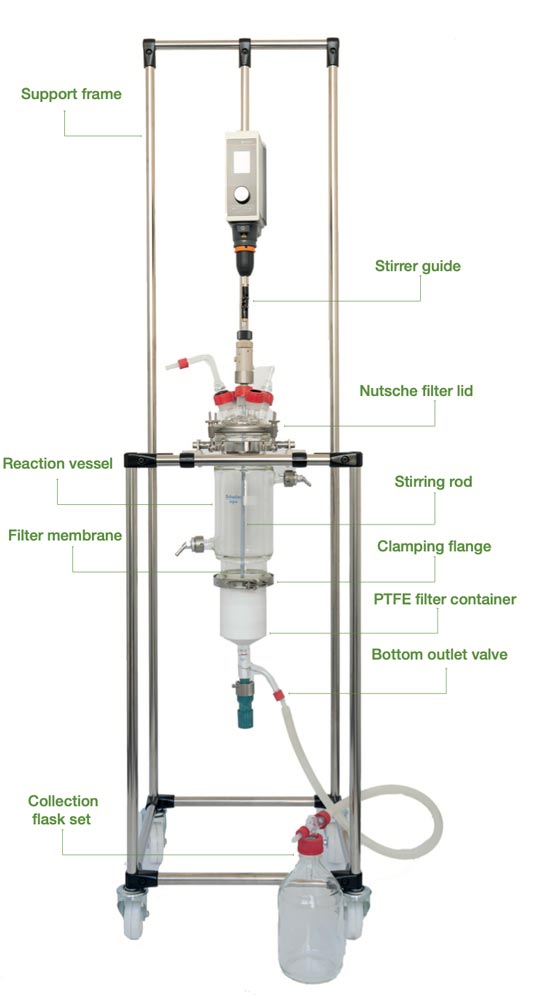 Nutsche reactors parts, installation