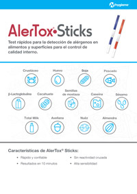 Alertox sticks folleto de hygiena distribuido por Scharlab